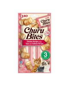 Inaba Churu Bites Λιχουδιές Γάτας με Κοτόπουλο, Τόνο & Σολομό 30gr