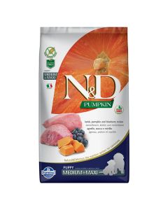 N&D Pumpkin Dog Puppy Medium-Maxi με Αρνί, Κολοκύθα & Μύρτιλο 12kg