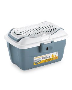 Stefanplast Κλουβί Μεταφοράς Mini Gulliver Λευκό/Μπλε 40x30x24cm