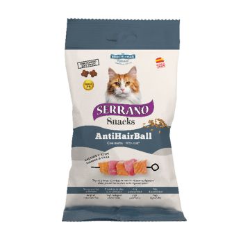 Serrano Λιχουδιές Γάτας με Σολομό & Τόνο Anti Hairball 50gr