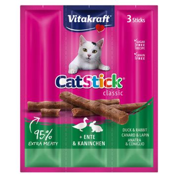 Vitakraft Cat Stick Mini με Πάπια & Κουνέλι 18gr 3τμχ
