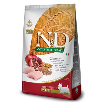 N&D Ancestral Dog Adult Mini με Κοτόπουλο & Ρόδι 2.5kg
