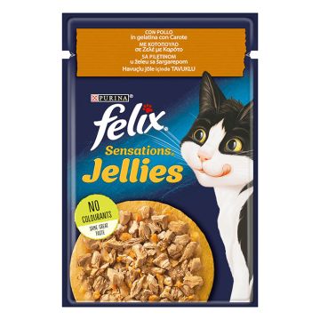 Felix Sensations Jellies με Κοτόπουλο & Καρότα 85gr