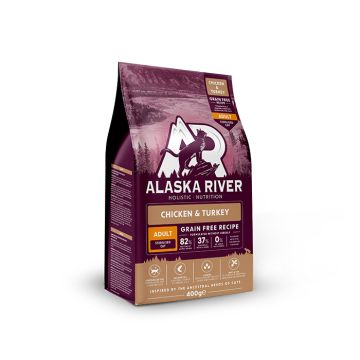 Alaska River Grain Free Cat Adult Sterilised Chicken & Turkey 400gr