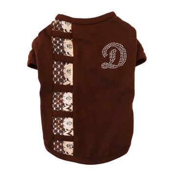 Pet Μπλούζα Σκύλου με Δαντέλα Καφέ L 32cm