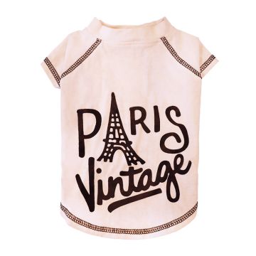 Pet Μπλούζα Σκύλου Paris Vintage White M 28cm